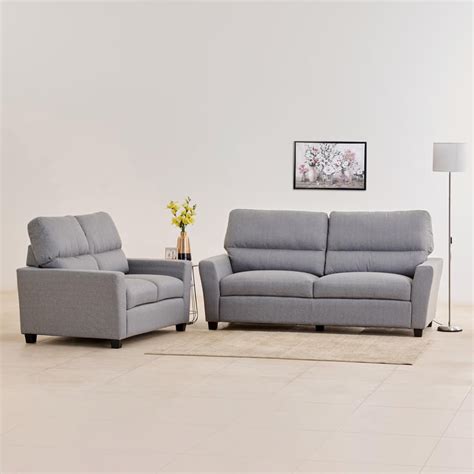 Buy Helios Piper Fabric 3+2 Seater Sofa Set - Grey from Helios by Home ...