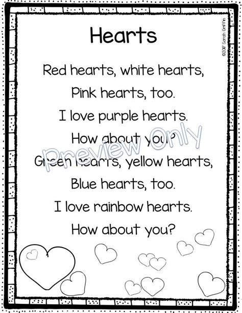 Hearts - Valentines Day Poem for Kids | Valentines day poems ...