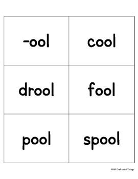-ool Word Family 3x4 Flash Cards by AXMCraftsandThings | TPT