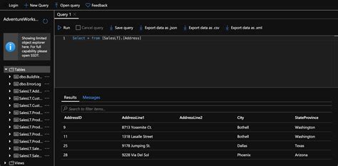 Image result for Azure SQL Query Editor