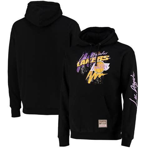 Mens Los Angeles Lakers Hyper Hoops Hoodie By Mitchell & Ness - Black ...