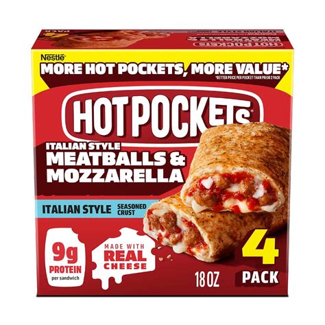 Hot Pockets Meatballs and Mozzarella, Hot Pockets Frozen Sandwiches ...