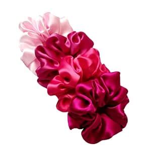 Mihu Creation Pack of 4 Hair Scrunchies Combo for Women Girls, Soft ...