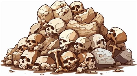 Whimsical Cartoon Pile of Bones Vector Illustration | Premium AI ...