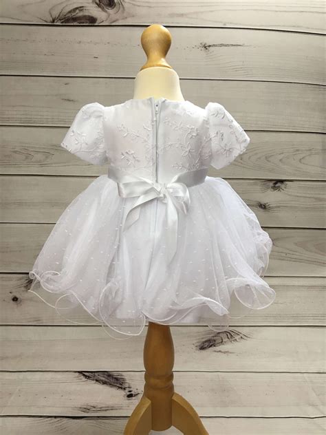 'Isabelle' Embroidered White Girls Christening Dress - Just Christening