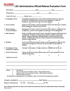 Fillable Online LSC Stroke & Turn Evaluation Form Fax Email Print ...