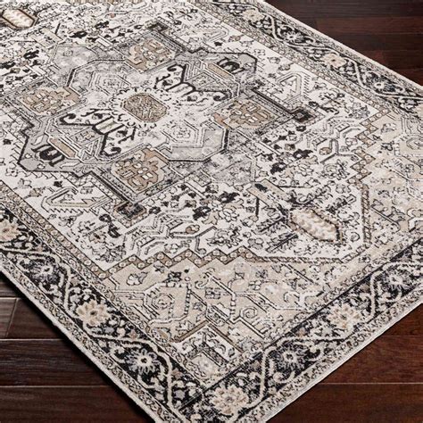 Lavadora Black and Taupe Medallion Washable Area Rug 5x7 | At Home