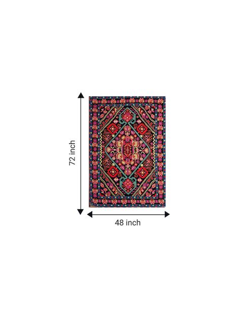 Buy Multi-colored Floral Thread Design In Crewel work