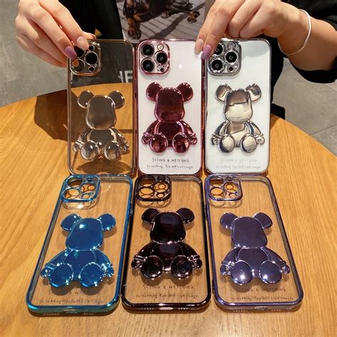 Best price for Fashion Bear Plating Phone Case for iPhone 13 12 11 Pro ...