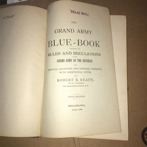 1889 5th Edition The Grand Army Blue Book American History Civil WAR ...