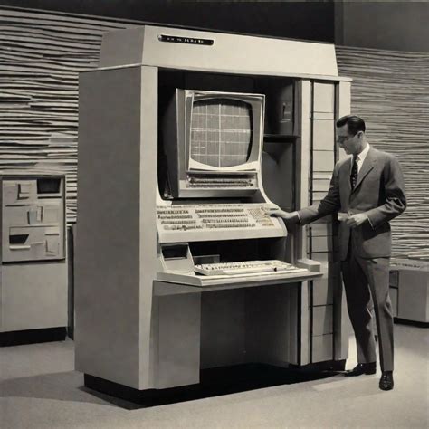 Late 1950s 1960s Retro-Futuristic advanced computer...