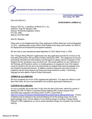 Fillable Online accessdata fda and ( implants).. Approval Letter ...