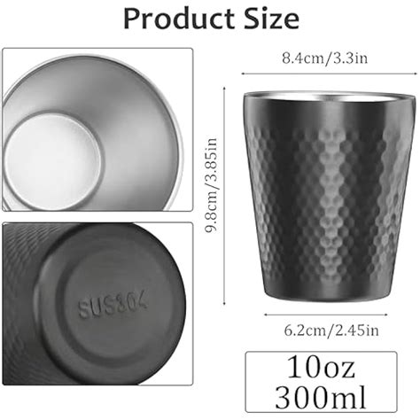 TIICOO Stainless Steel Cups 2 Packs 10oz/300ml Stackable India | Ubuy