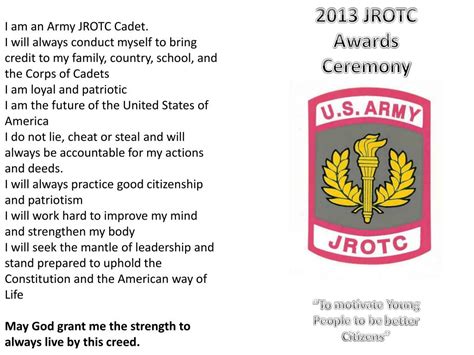 PPT - I am an Army JROTC Cadet. PowerPoint Presentation, free download ...