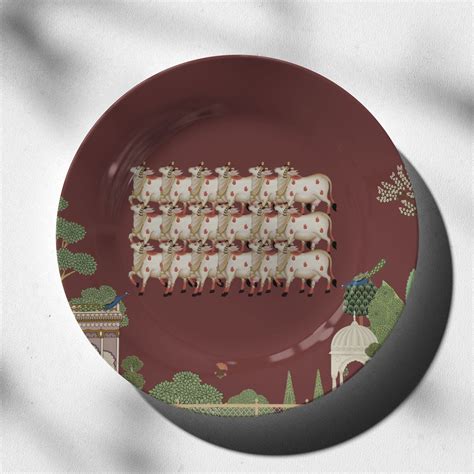 Pichwai Cow IV: Buy Premium Quality Decorative Art Plates Online ...