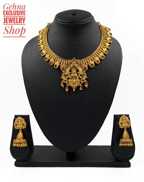 Buy Designer Goddess Lakshmi Necklace Online – Gehna Shop
