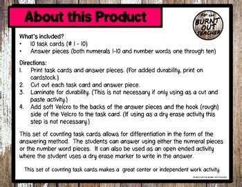 Counting 1-10 Task Box Cards Center Count Centers Bowl of Cereal ...