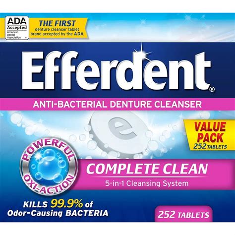 Efferdent Denture Cleaner 252 Piece Tablets - Walmart.com