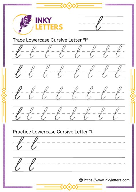 Cursive L - Worksheets and Tutorial (Uppercase + Lowercase)