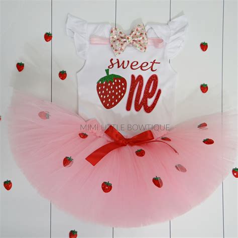 Strawberry Sweet One 1st Birthday Outfit- Sweet One Strawberry Birthday ...