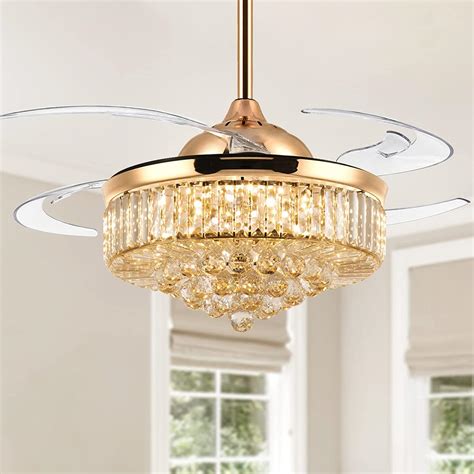 Crystal Chandelier Ceiling Fan with Remote Control – Harold Electricals