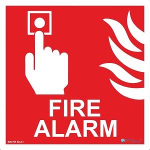 Safety World Fire Alarm sign With Worded-Retro Print 6 x 6 Inch ...