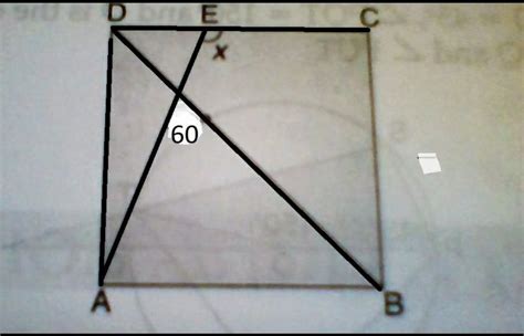 in the given figure ABCD is a square a line segment ae intersect at O ...