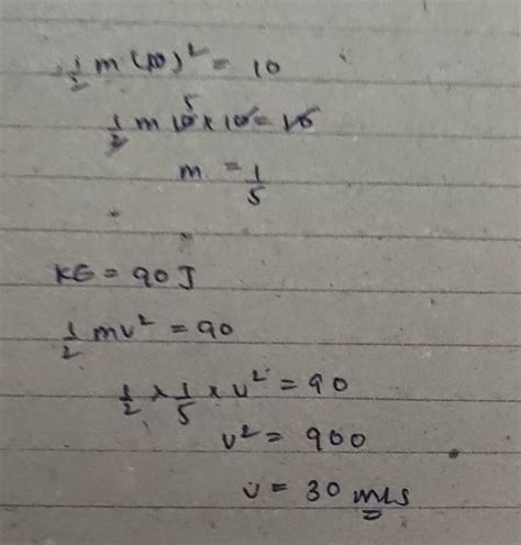 The kinetic energy of a body is moving with velocity 10m/s is 10J ...