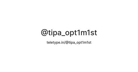 @tipa_opt1m1st — Teletype