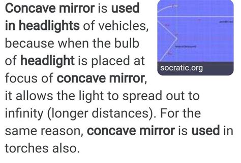 why concave mirror used in headlights - Brainly.in
