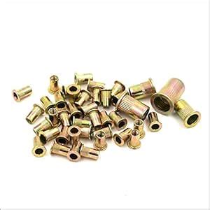 1/4-20 Rivet Nut Flat Head Insert Nutsert Rivnuts Zinc Plated Carbon ...
