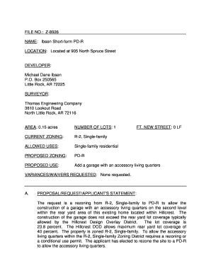 Fillable Online littlerock FILE NO.: Z-8926 NAME: Ibsen Short-form PD-R ...