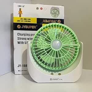 Buy REXERA 2400mAh Rechargeable Desk Fan, Portable LED Light with Mini ...