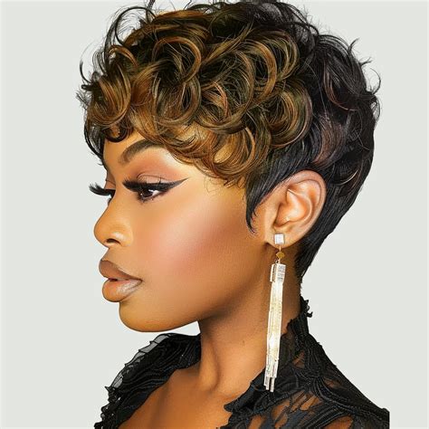 Amazon.com : QITAQOTA Pixie Cut Wig Short Wigs For Black Women Fluffy ...