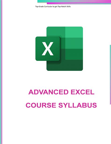 Advanced Excel Course Syllabus - ADVANCED EXCEL COURSE SYLLABUS Top ...