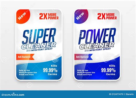 Disinfectant or Laundry Detergent Labels Design Stock Vector ...