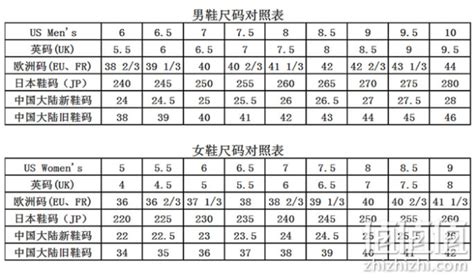 中国标准鞋码对照表230-图库-五毛网