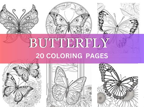 Butterfly Coloring Pages, 20 Butterfly's Coloring Sheets for Kids or ...