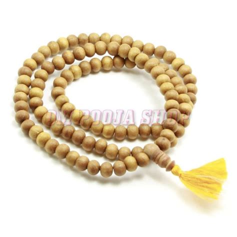 Buy White Sandalwood (Chandan) Mala online 108 + 1 Beads Hindu Japa ...