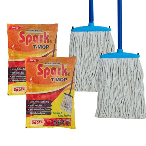 Spark International T Mop | Super Absorbent Cotton Threads | Stainless ...