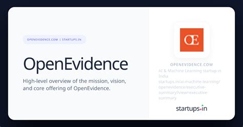 OpenEvidence Executive Summary - AI & Machine Learning | startups.in