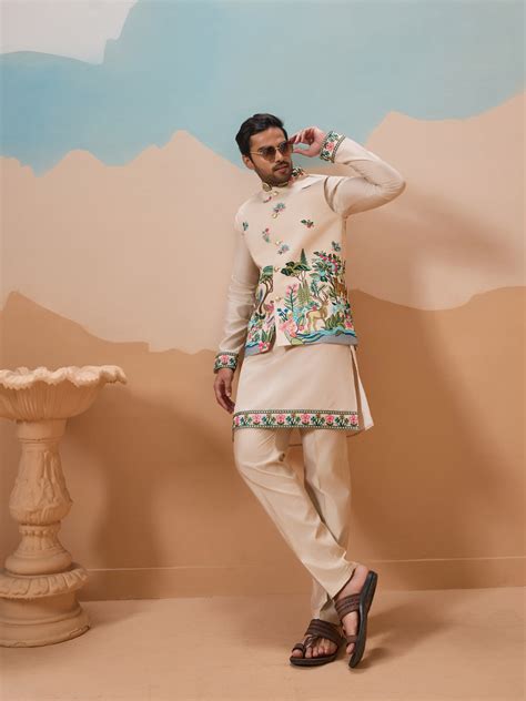 Latest Beige Color Koti Kurta Set for Mens Wear Collection – TULIP DESIGNER