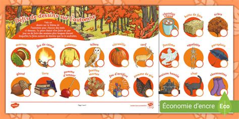 Défis de dessins sur le thème de l'automne