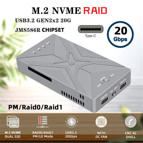xiwai Dual NVME to USB-C Raid0 Enclosure Raid0 Raid1 | Ubuy India