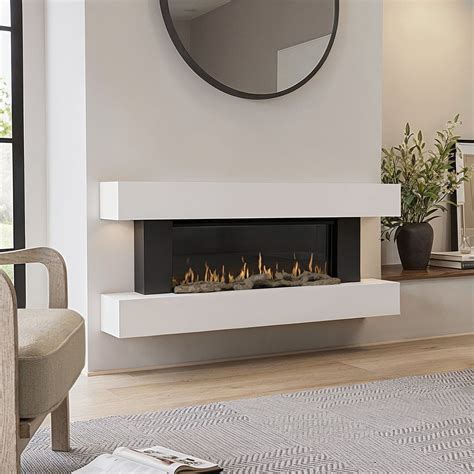 White 52inch WiFi Enabled Wall Mounted Electric Fireplace - AmberGlo ...