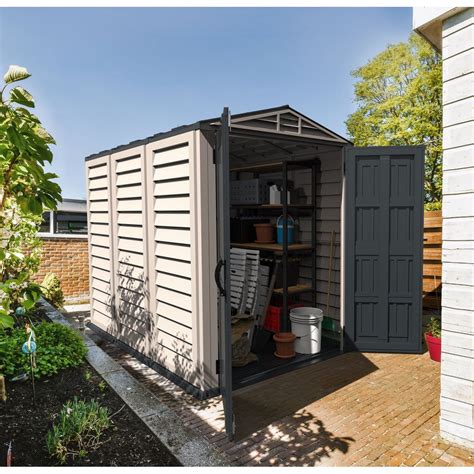 DuraMax YardMate Plus 5 ft. 6 in. x 8ft. Gray Vinyl Storage Shed 35825 ...