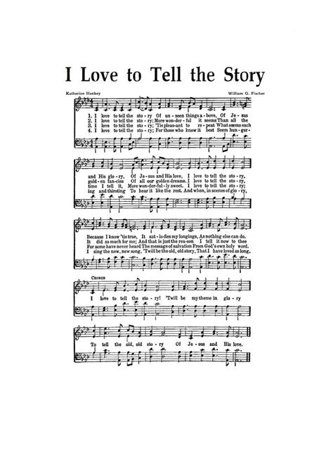 Buy I Love to Tell the Story Hymn Digital Sheet Music Christian Faith ...