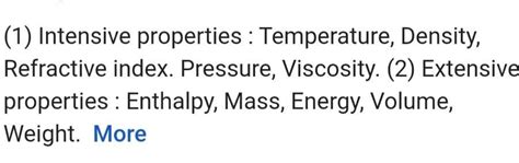 Classify the following as extensive and intensive a.tempratureb.weighec ...