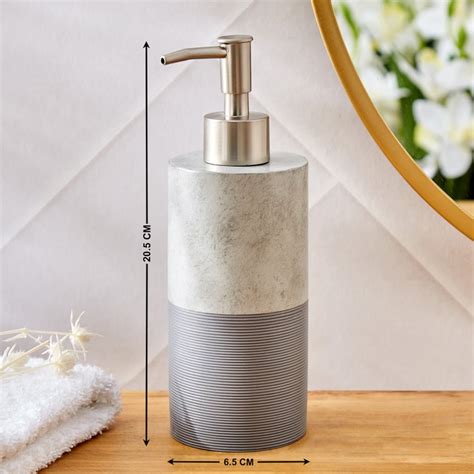 Buy Nova Grey Whisper Aura Polyresin Striped Soap Dispenser - 400ml ...