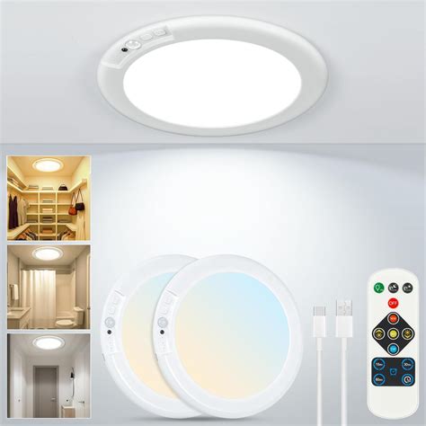 Rodalims Rechargeable Ceiling Light No Wiring - Motion Sensor Night ...